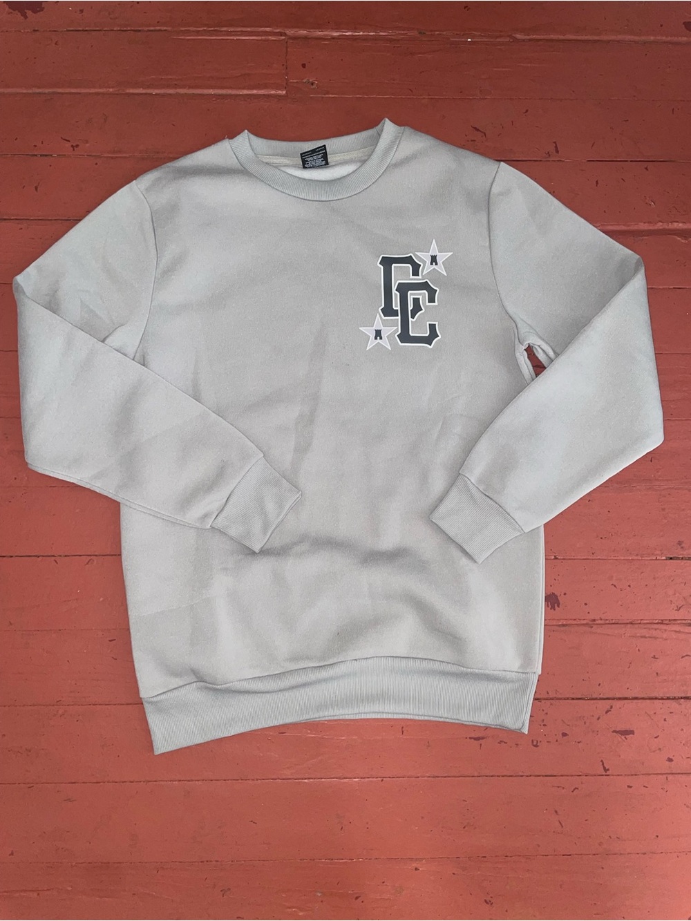 Crooks & Castles Light Gray Crewneck with EC Star Logo